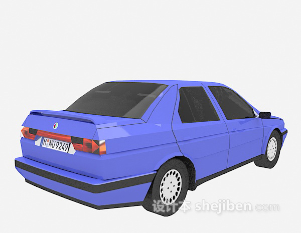 设计本蓝色车的3d模型下载