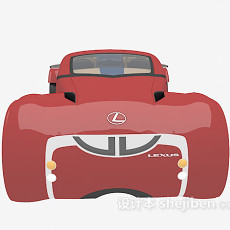红色炫酷跑车3d模型下载