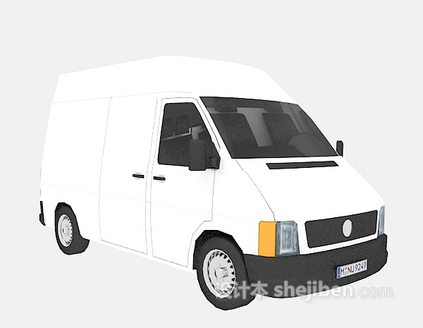 设计本白色车的面包车 3d模型下载