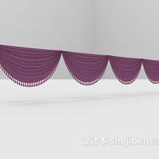 紫色帘头3d模型下载