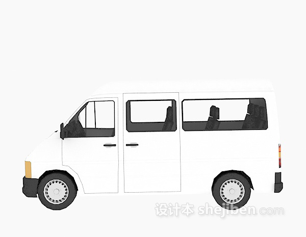 现代风格白色面包车的3d模型下载