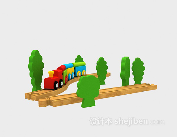 设计本儿童玩具火车3d模型下载