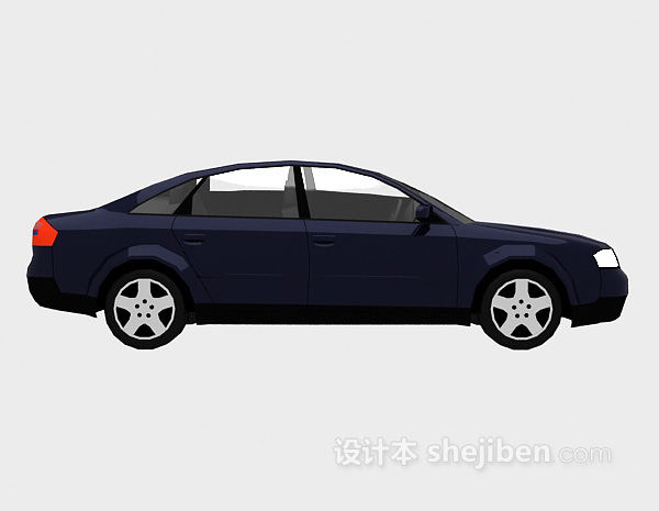 深蓝色小车3d模型下载