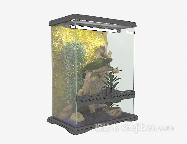 免费方形玻璃鱼缸3d模型下载