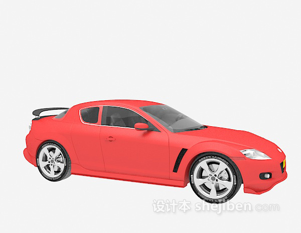 现代风格红色小车欣赏3d模型下载