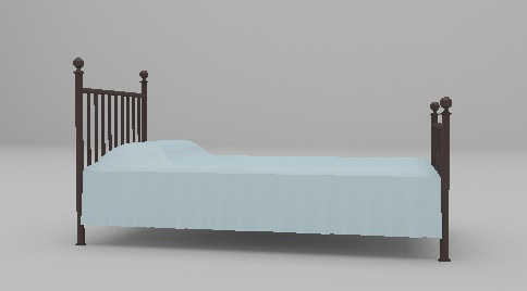 简易单人床max床3d模型下载