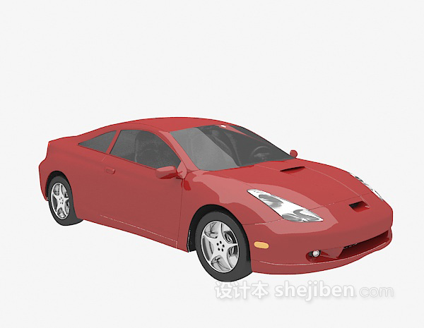 现代风格红色车3d模型下载