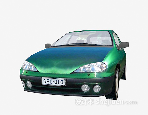 现代风格绿色车车3d模型下载