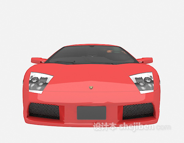红色跑车模型3d模型下载