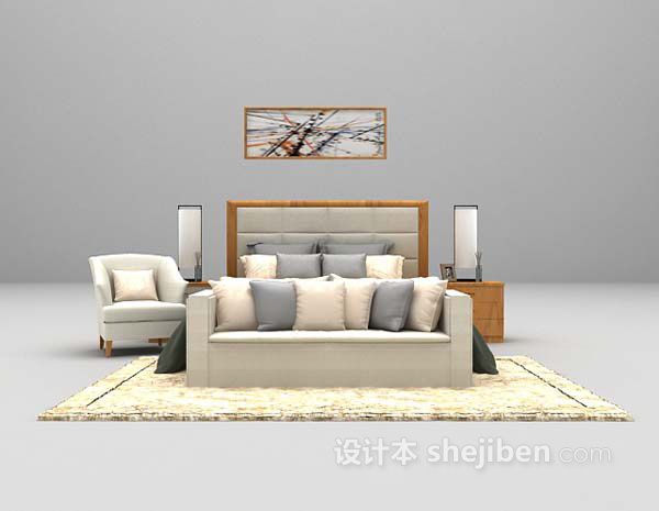 设计本现代风格床具欣赏3d模型下载