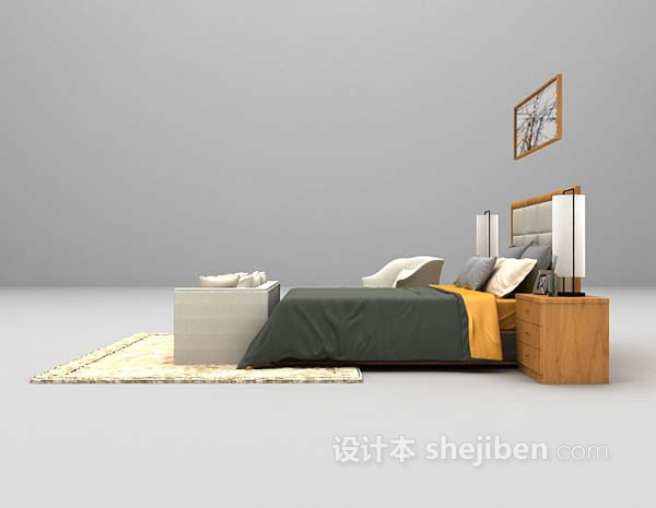 现代风格现代风格床具欣赏3d模型下载