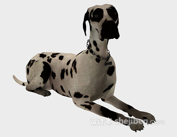 设计本趴着的狗动物 3d模型下载