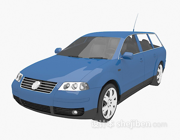 设计本蓝色私家车3d模型下载