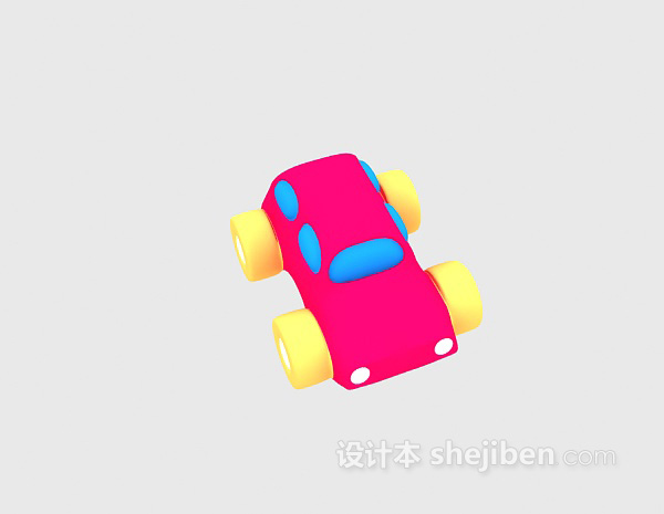设计本小车玩具3d模型下载
