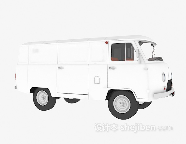现代风格白色运输车3d模型下载