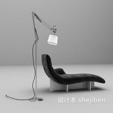 长形休闲椅3d模型下载