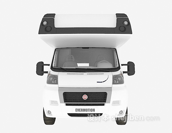 白色卡车3d模型下载