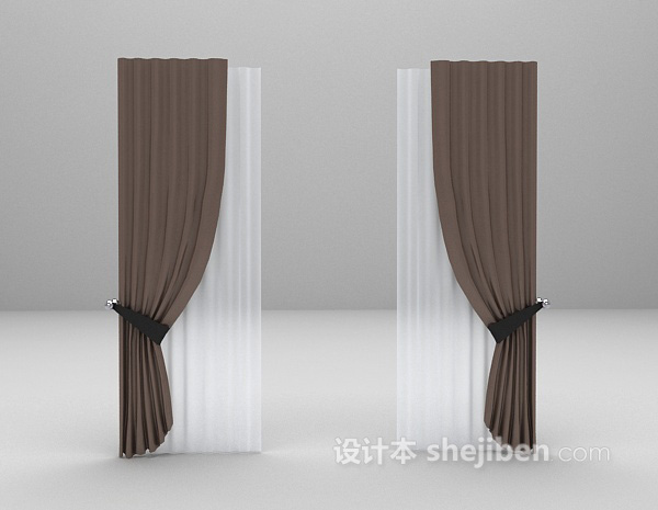 现代装饰窗帘3d模型下载