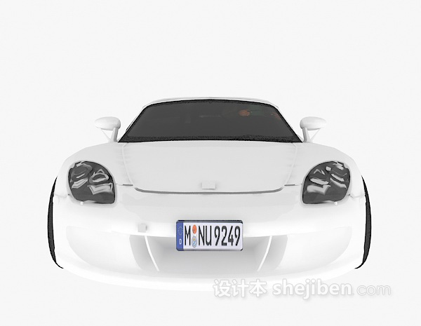 白色跑车模型3d模型下载