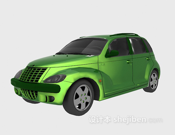 免费绿色汽车3d模型下载