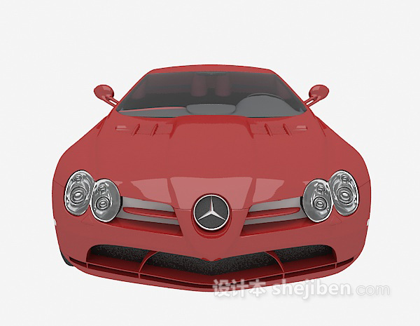 红色3d汽车模型下载