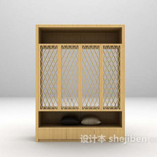 现代木质衣柜3d模型下载