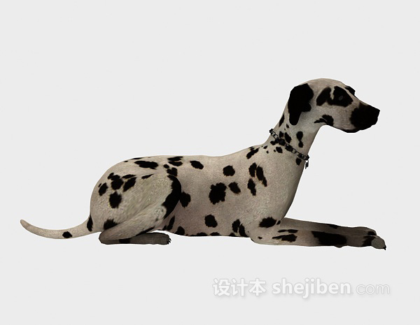 现代风格趴着的狗动物 3d模型下载