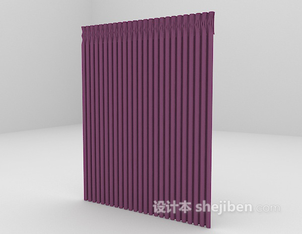 紫色窗帘3d模型下载