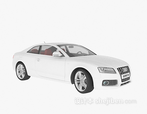 设计本白色奥迪汽车3d模型下载