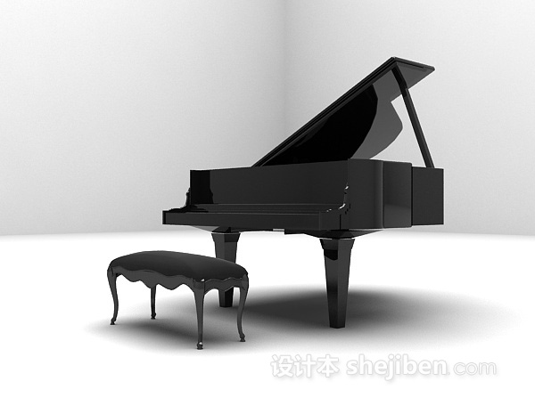 免费金属材料钢琴3d模型下载