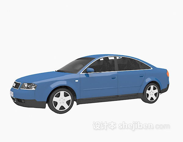 免费蓝色车车3d模型下载