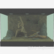 褐色玻璃鱼缸3d模型下载