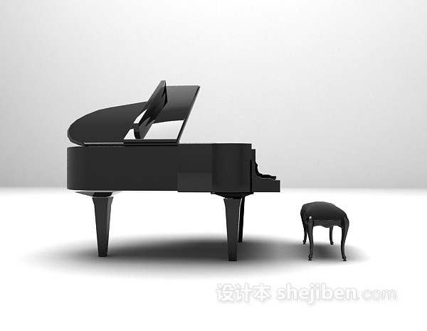 现代风格金属材料钢琴3d模型下载