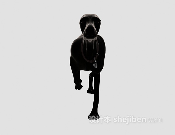 黑色狗动物模型 3d模型下载