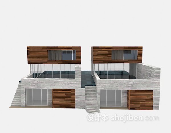 设计本现代别墅3d模型下载