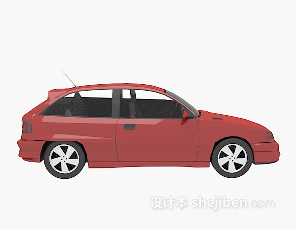 红色车的模型3d免费下载