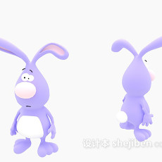 紫色儿童动物玩具3d模型下载