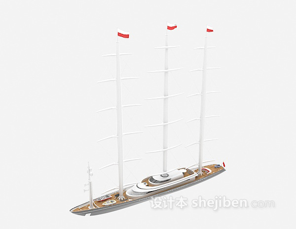 现代风格帆船免费3d模型下载