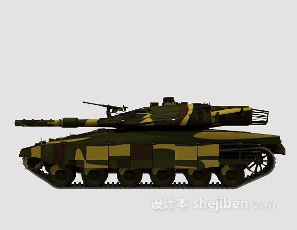 绿色军事坦克3d模型下载