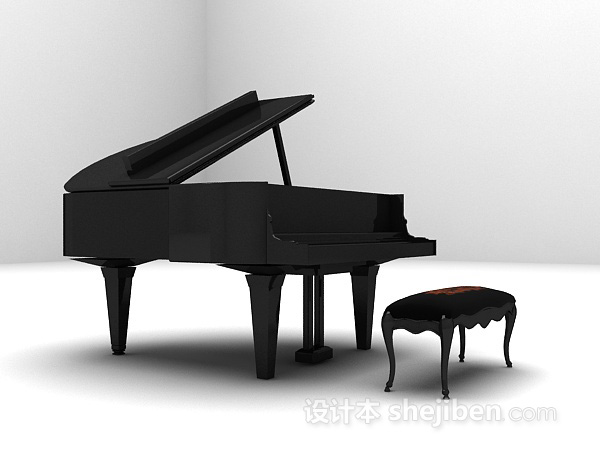 现代风格钢琴MAX3d模型下载