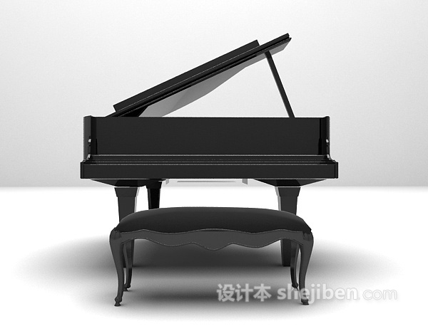 金属材料钢琴3d模型下载