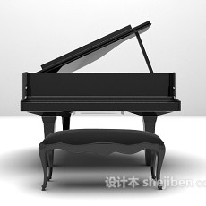 金属材料钢琴3d模型下载