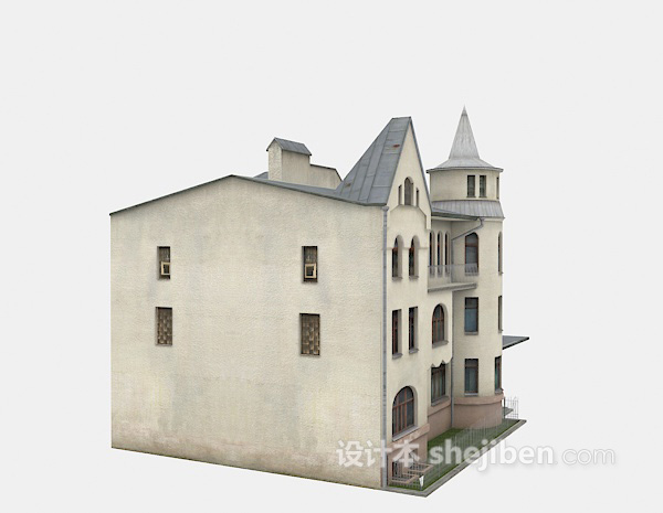欧式风格古老别墅3d模型下载