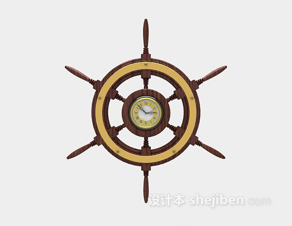 船舵型时钟3d模型下载