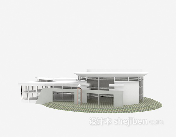设计本白色现代别墅3d模型下载