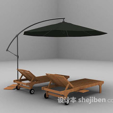 沙滩休闲椅3d模型下载