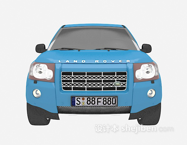 蓝色3d汽车模型免费下载
