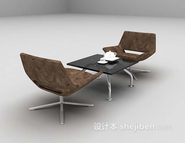棕色桌椅3d模型大全
