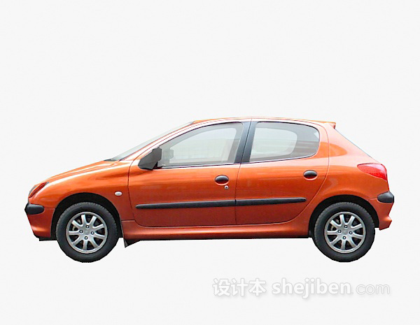 橙色3d车模型下载