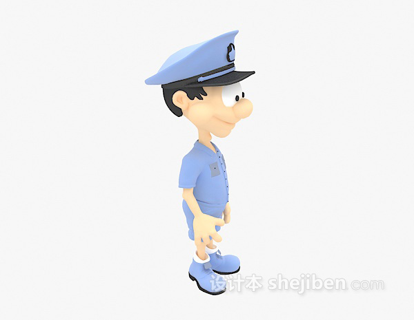 现代风格儿童玩具警察3d模型下载
